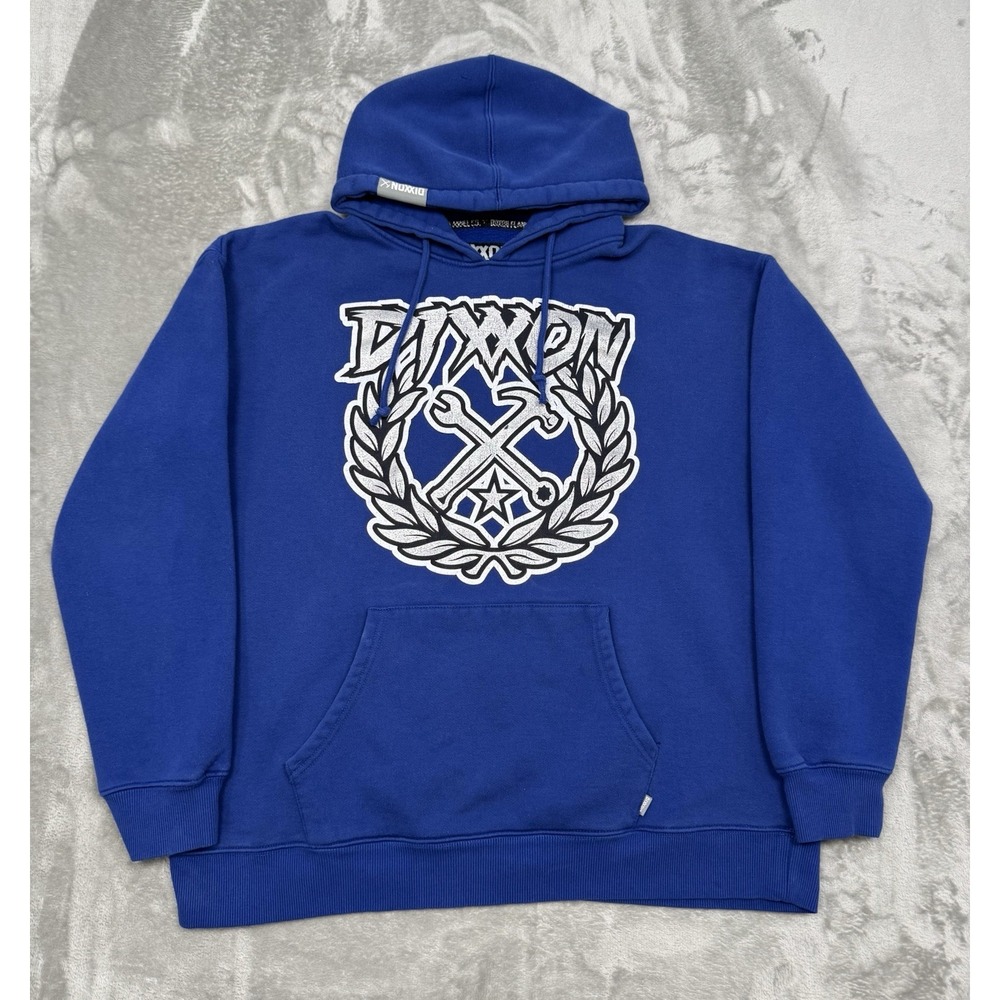 Dixxon Flannel Blue Hoodie‎ Sweatshirt Mens Large Blue Pullover Graphic Work
